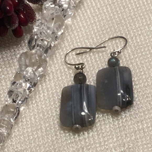 New natural grey agate earrings. - Picture 5 of 6